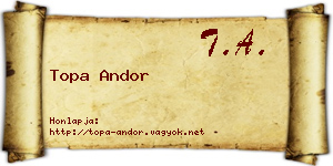 Topa Andor névjegykártya